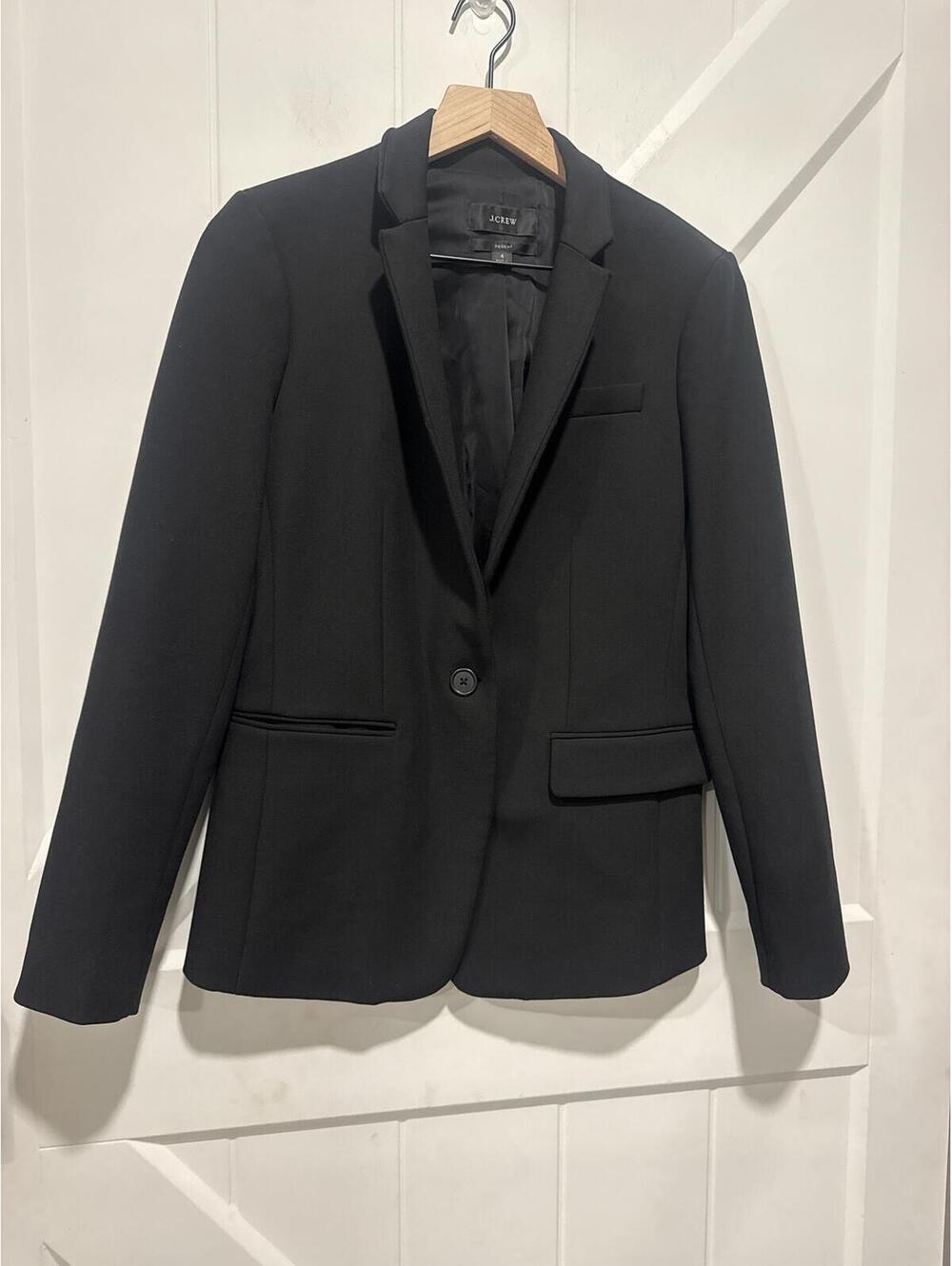 J.Crew Women's Regent Black Blazer Jacket, Size 4